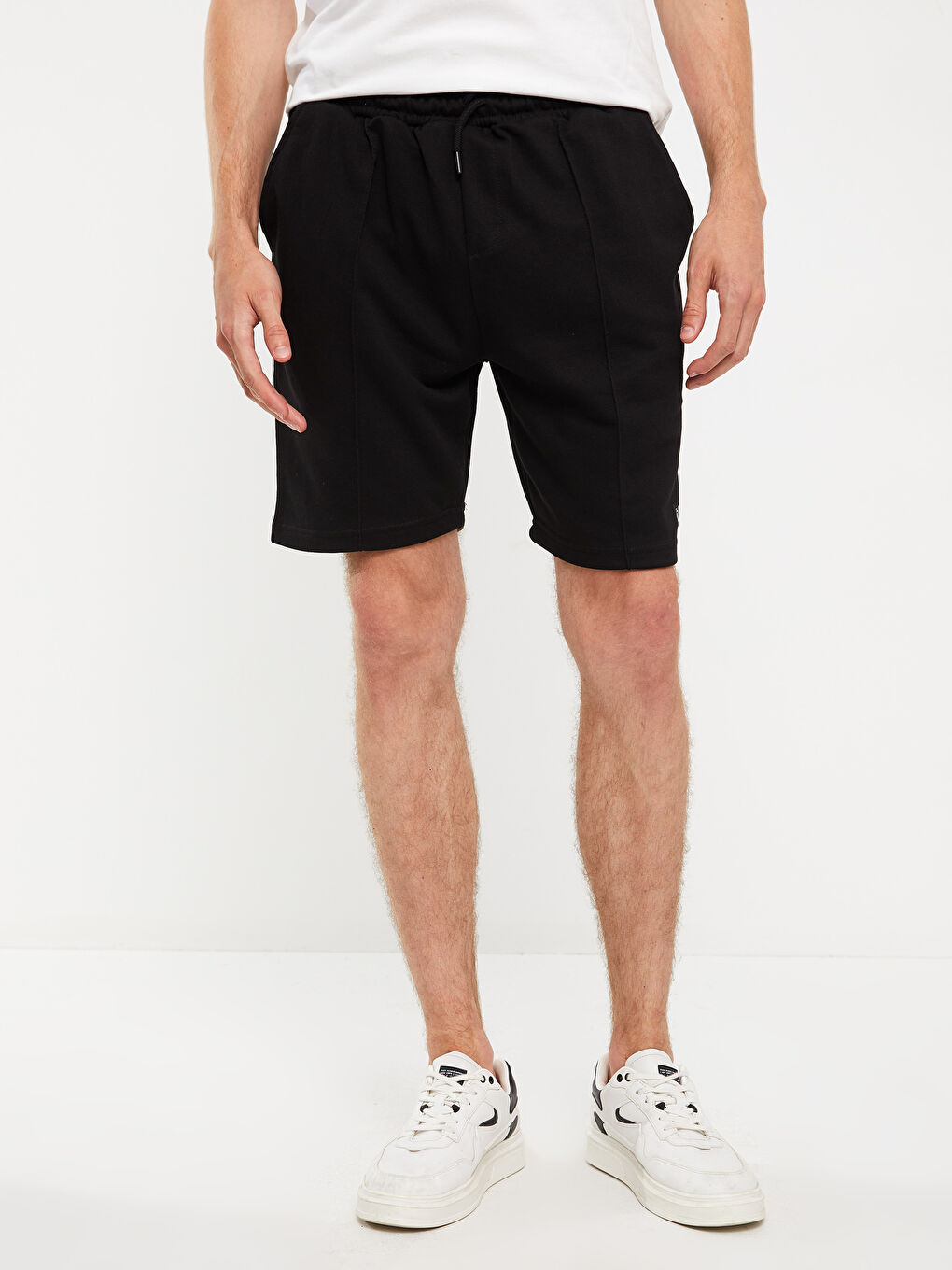 Siyah Slim Fit Erkek Bermuda Şort-2