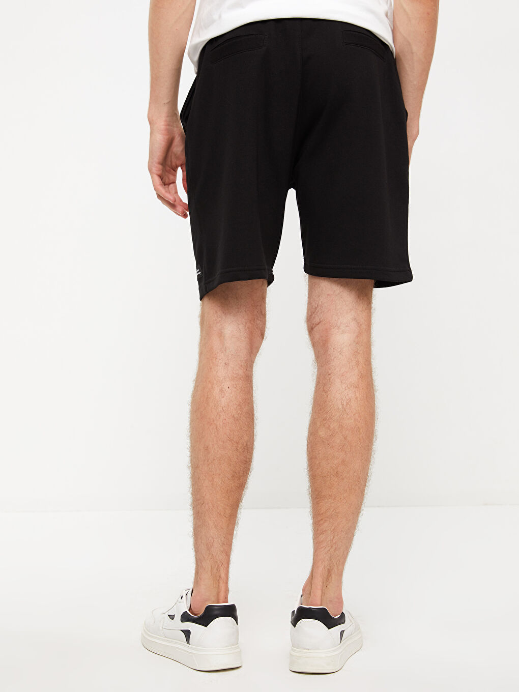 Siyah Slim Fit Erkek Bermuda Şort-3