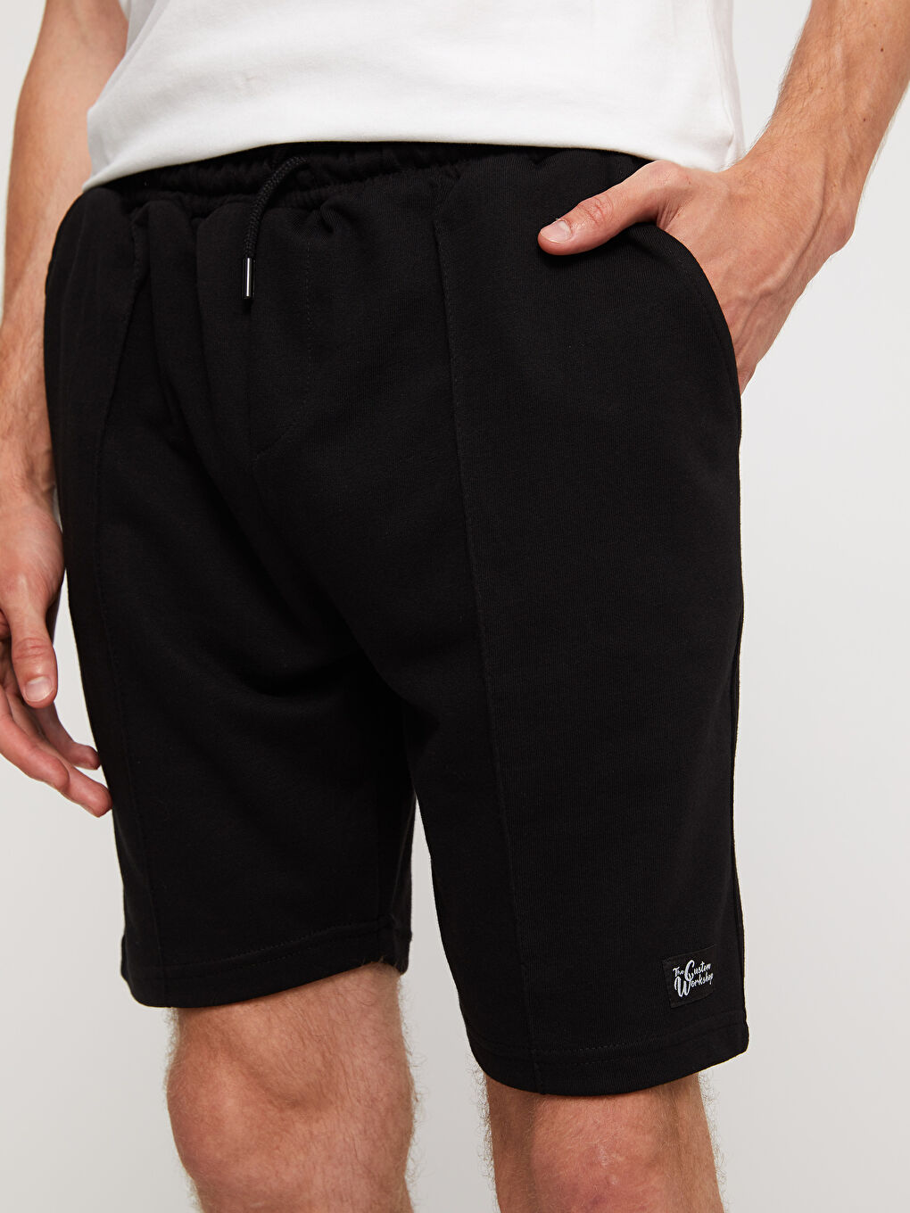 Siyah Slim Fit Erkek Bermuda Şort-4