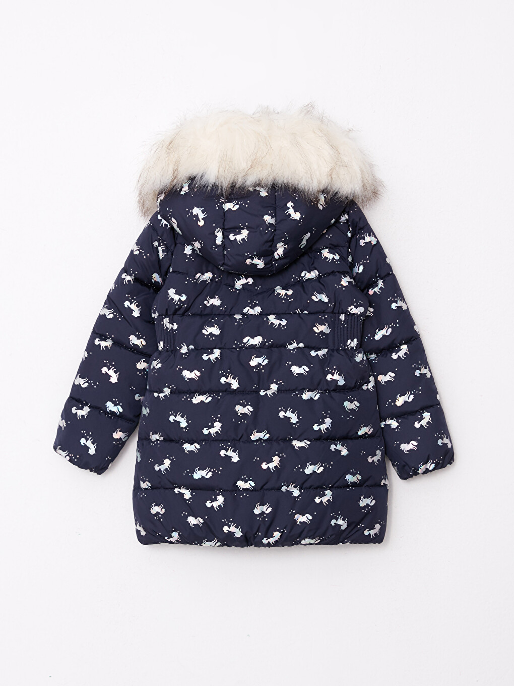 Hooded Printed Girl Coat-2
