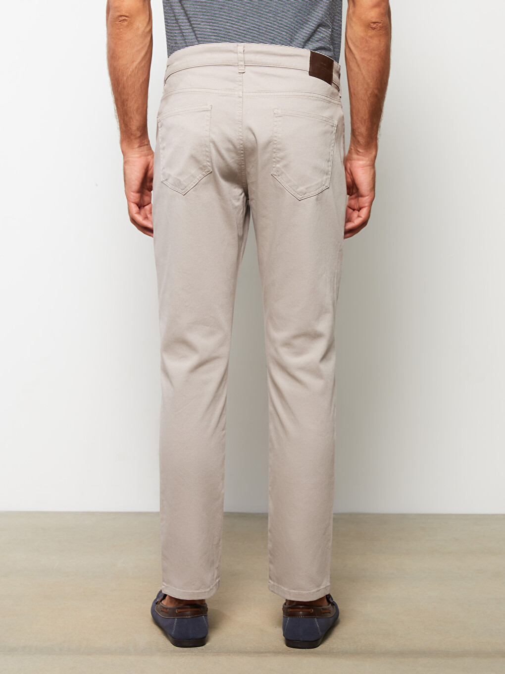 Pantaloni Slim Fit Din Țesătură Dobby Pentru Bărbați-4