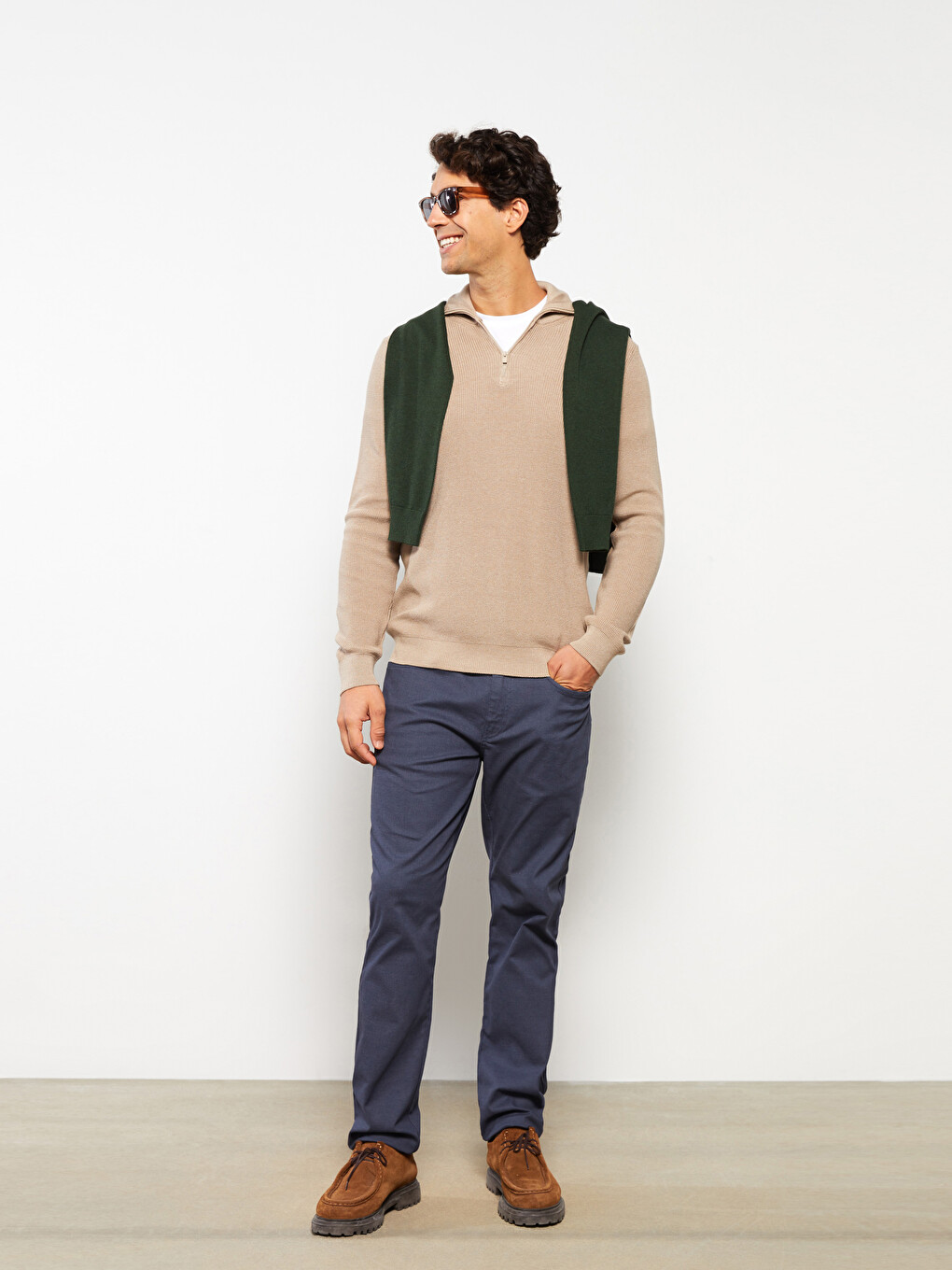 Slim Fit Textured Men's Trousers-1