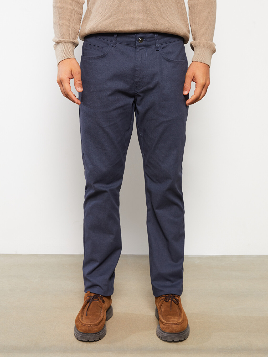 Slim Fit Textured Men's Trousers-2