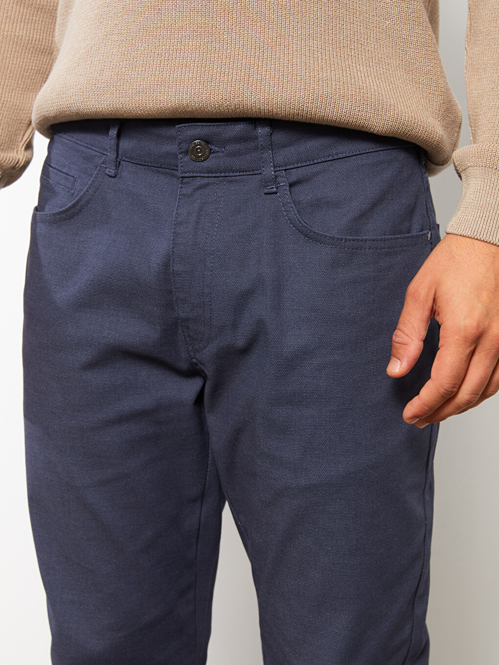 Slim Fit Textured Men's Trousers-3
