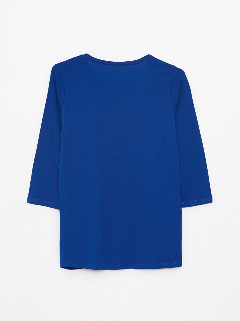 Crew Neck Plain Cotton Women's Blouse-6