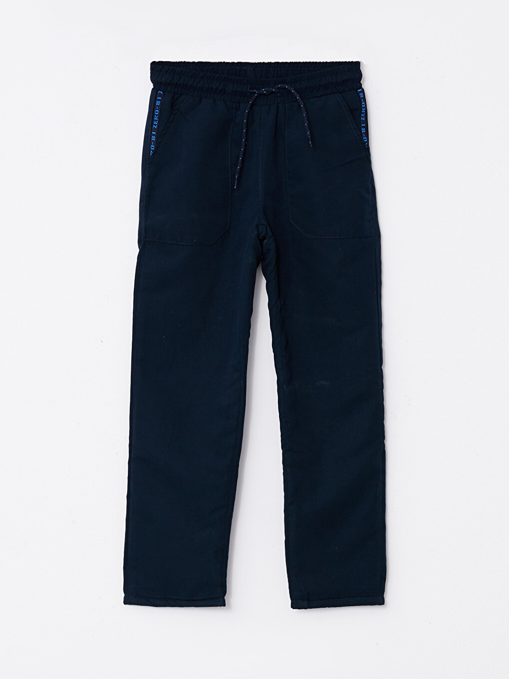 Elastic Waist Printed Fleece Lined Boys Trousers