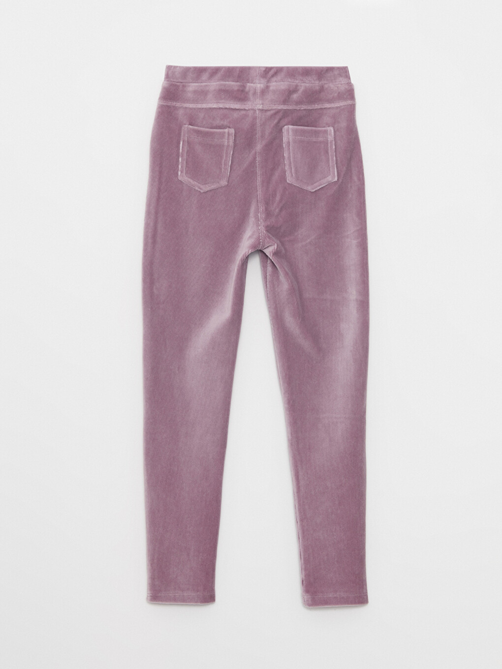 Elastische Taille Basic Samt Mädchen Lange Leggings-1