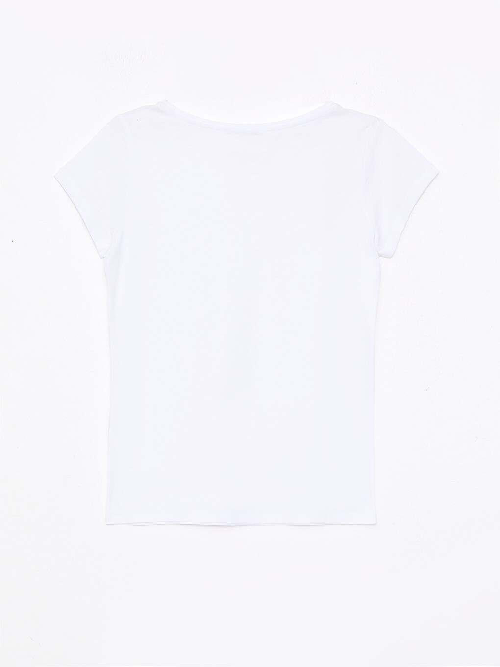 V Neck Straight Short Sleeve Cotton Women's T-shirt-6