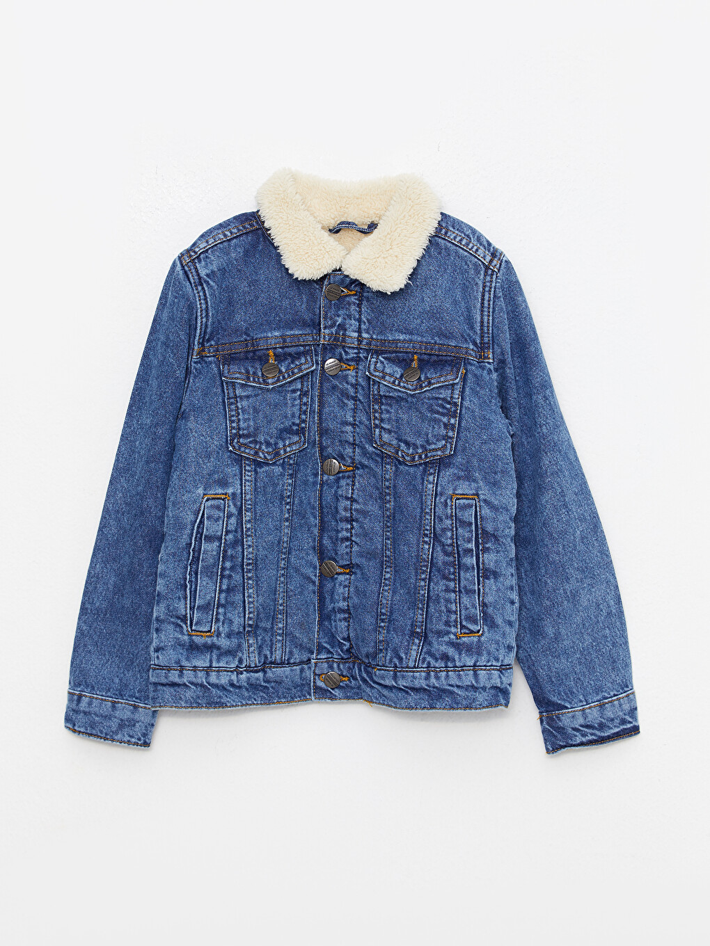 Collared Neck Boys' Denim Jacket