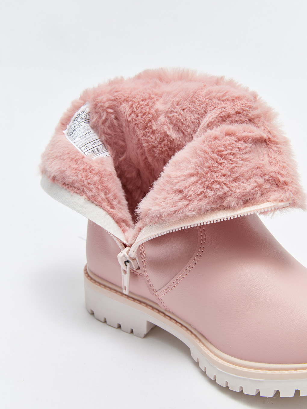 Bottes Pour Filles En Similicuir Avec Détails En Peluche Et Fermeture Éclair-6