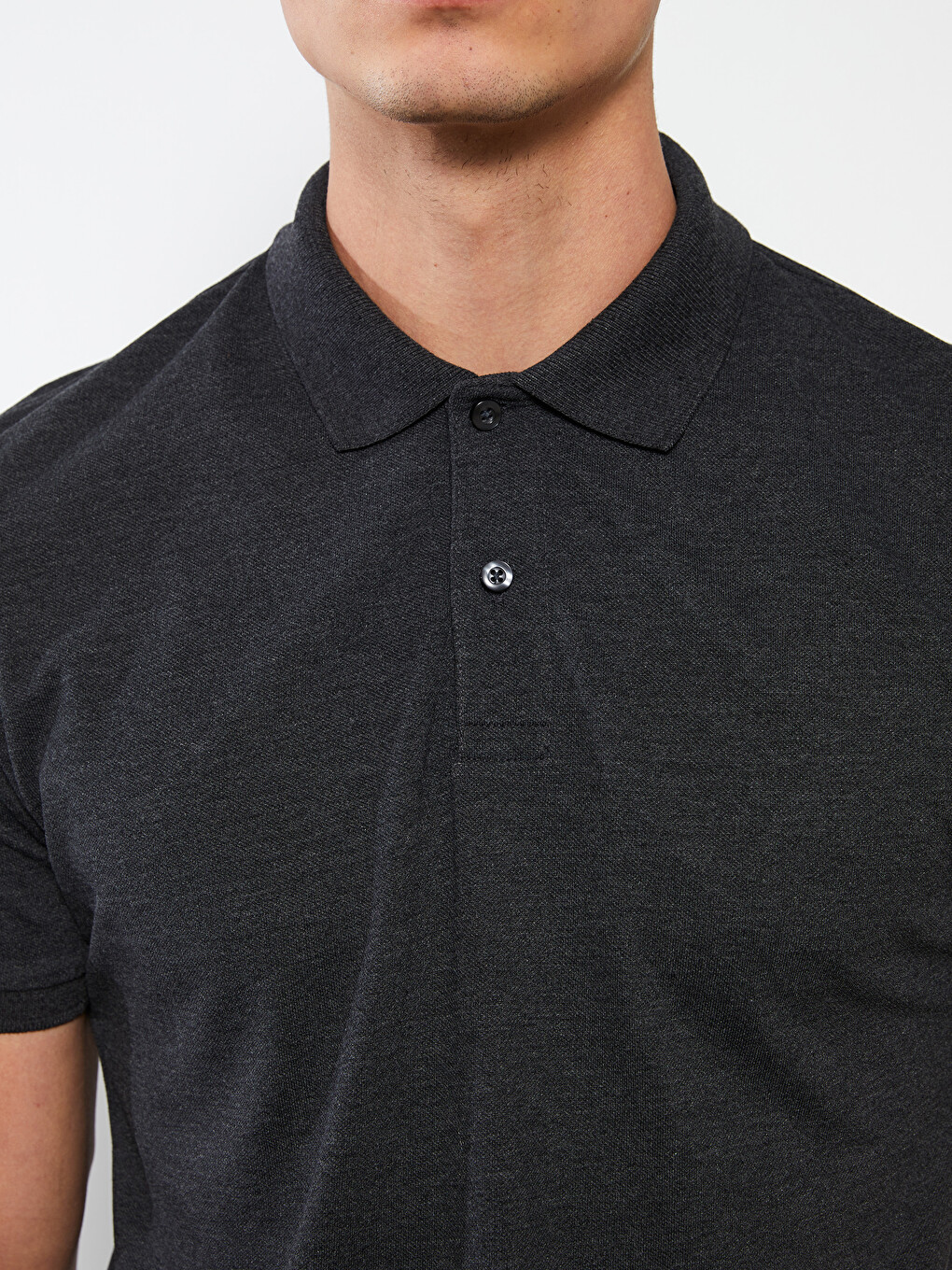Polo Neck Short Sleeve Pique Men's T-shirt-3