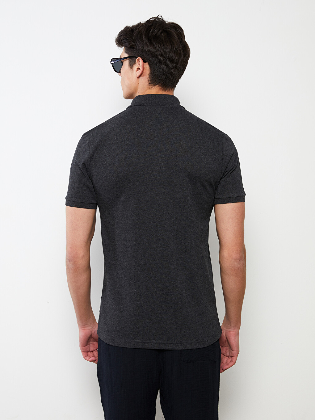 Polo Neck Short Sleeve Pique Men's T-shirt-4
