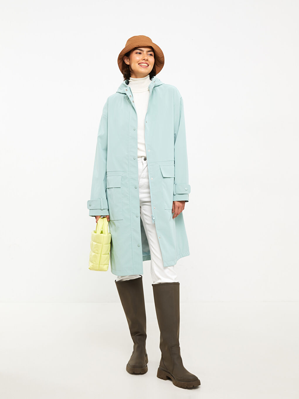 بالطو سادة بكابوش للسيدات-1