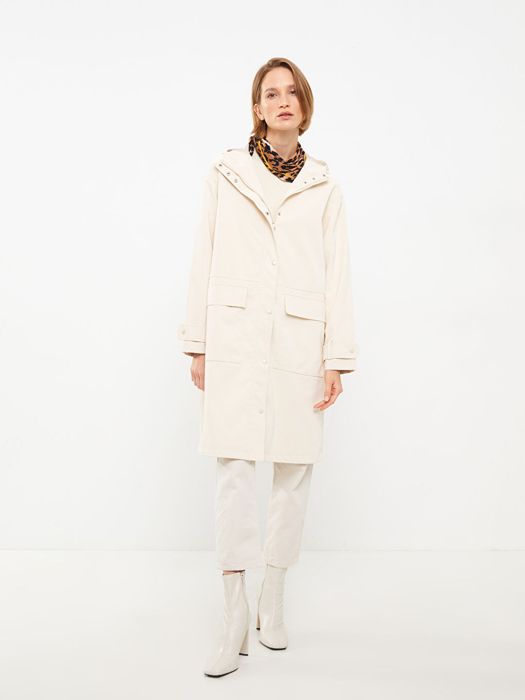 LCW Modest Manteau Uni À Capuche pour Femmes -W20018Z8-S36