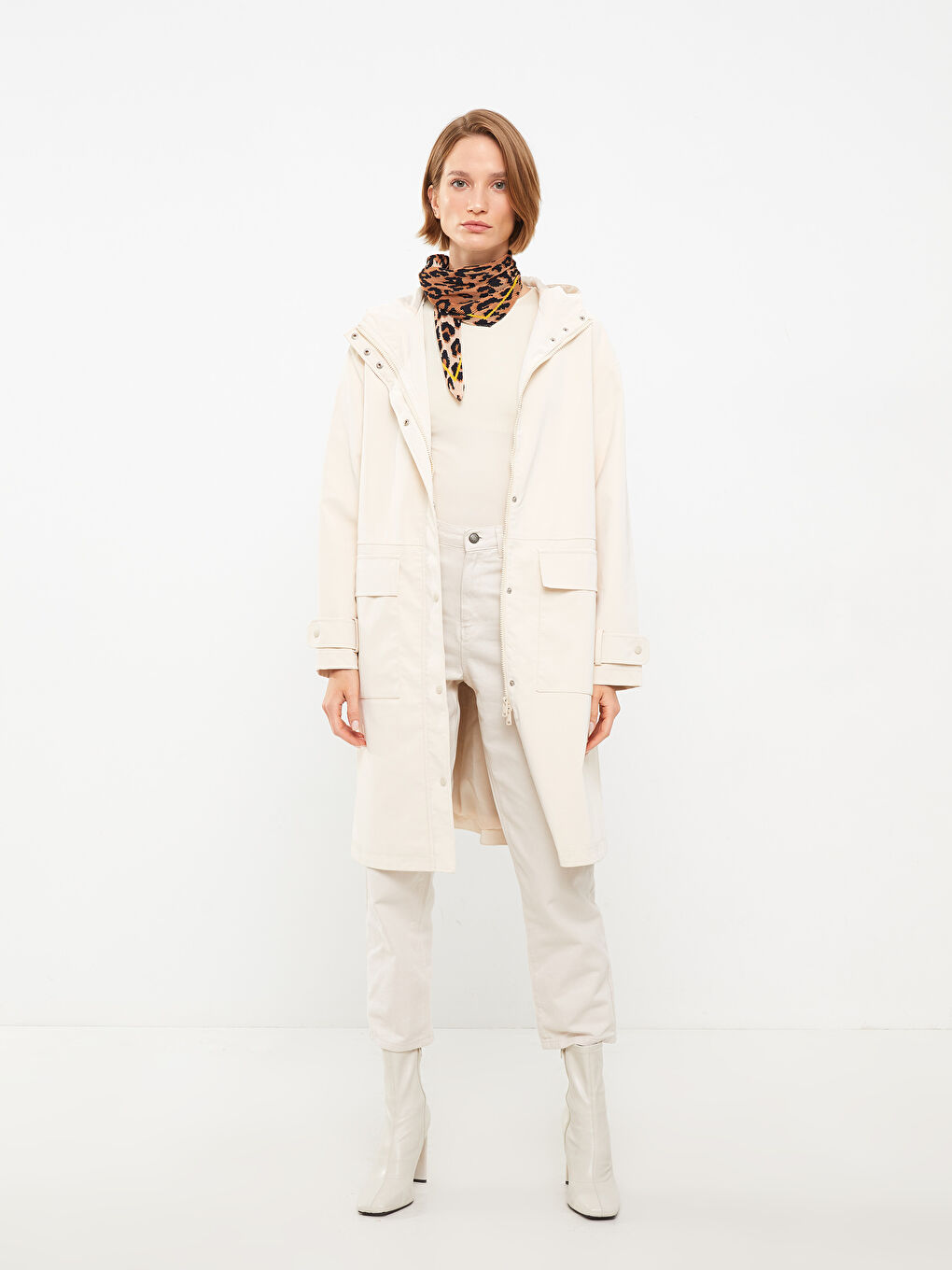 LCW Modest Manteau Uni À Capuche pour Femmes -W20018Z8-S36
