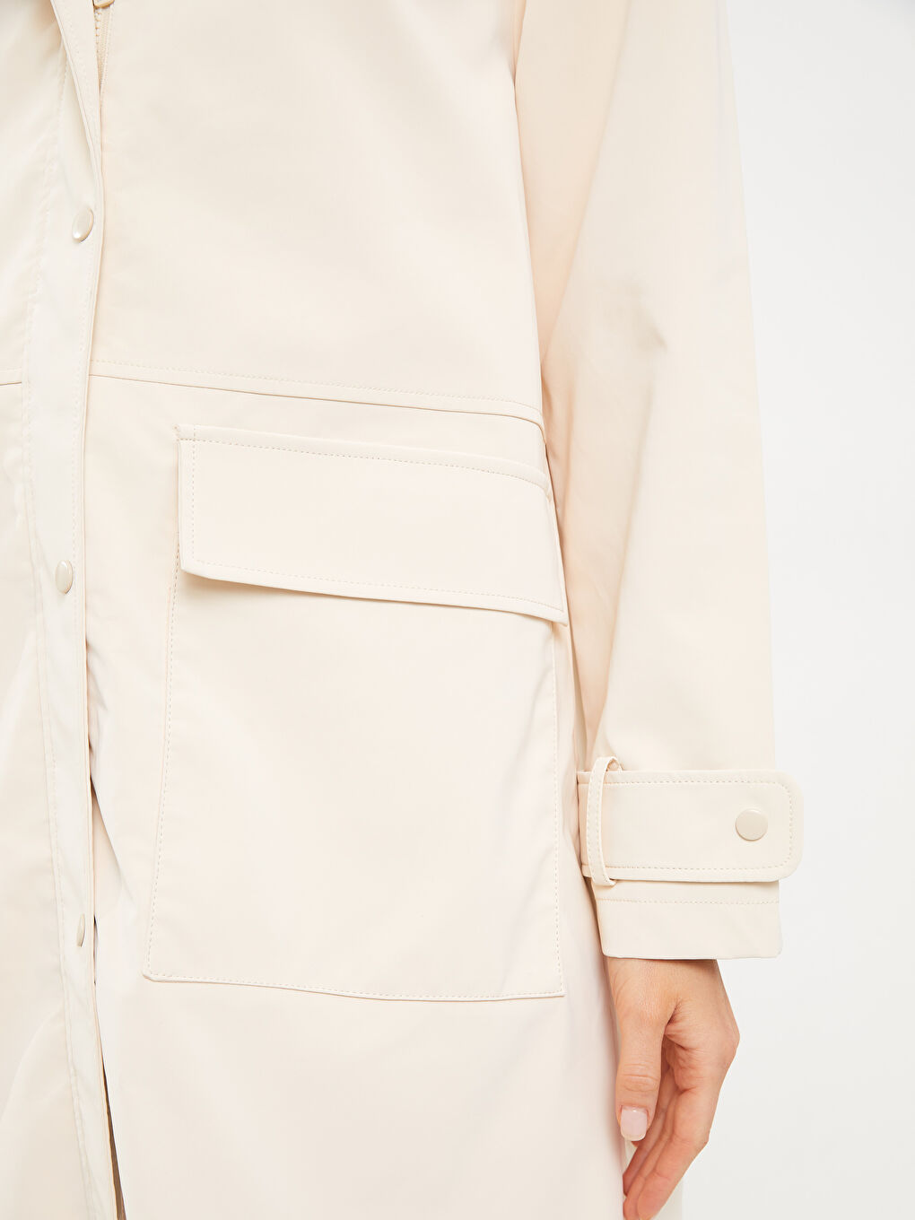 LCW Modest Manteau Uni À Capuche pour Femmes -W20018Z8-S36