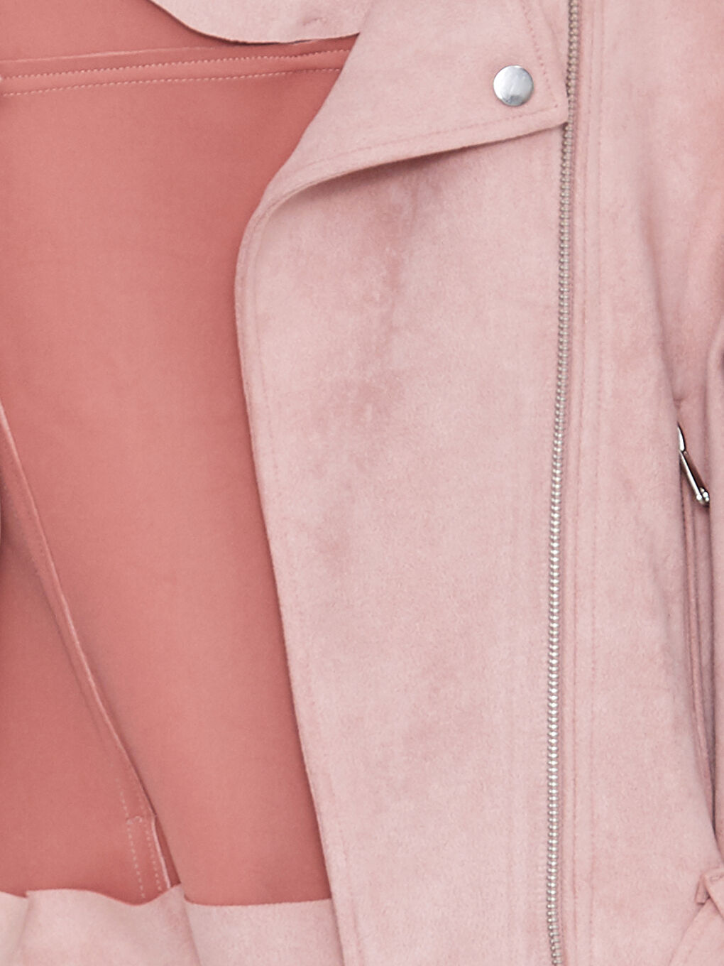 Veste en similicuir unie à col motard pour Femmes-8