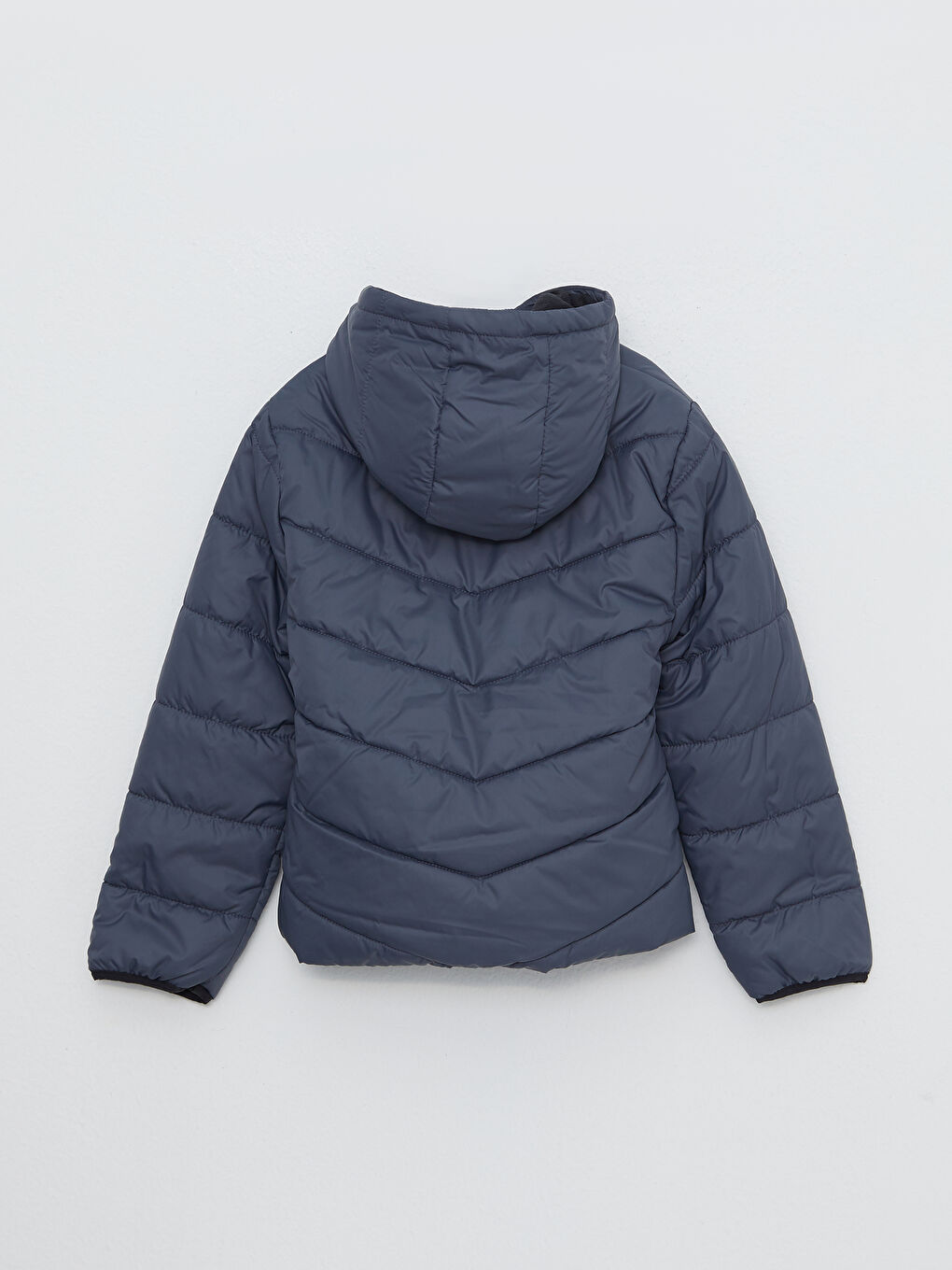 Принтті капюшонды ұлдарға арналған пуховик-1