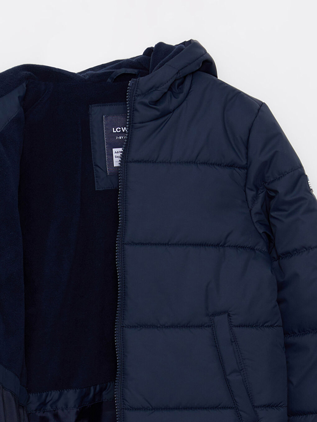 Lacivert Kapüşonlu Basic Erkek Çocuk Şişme Mont-1