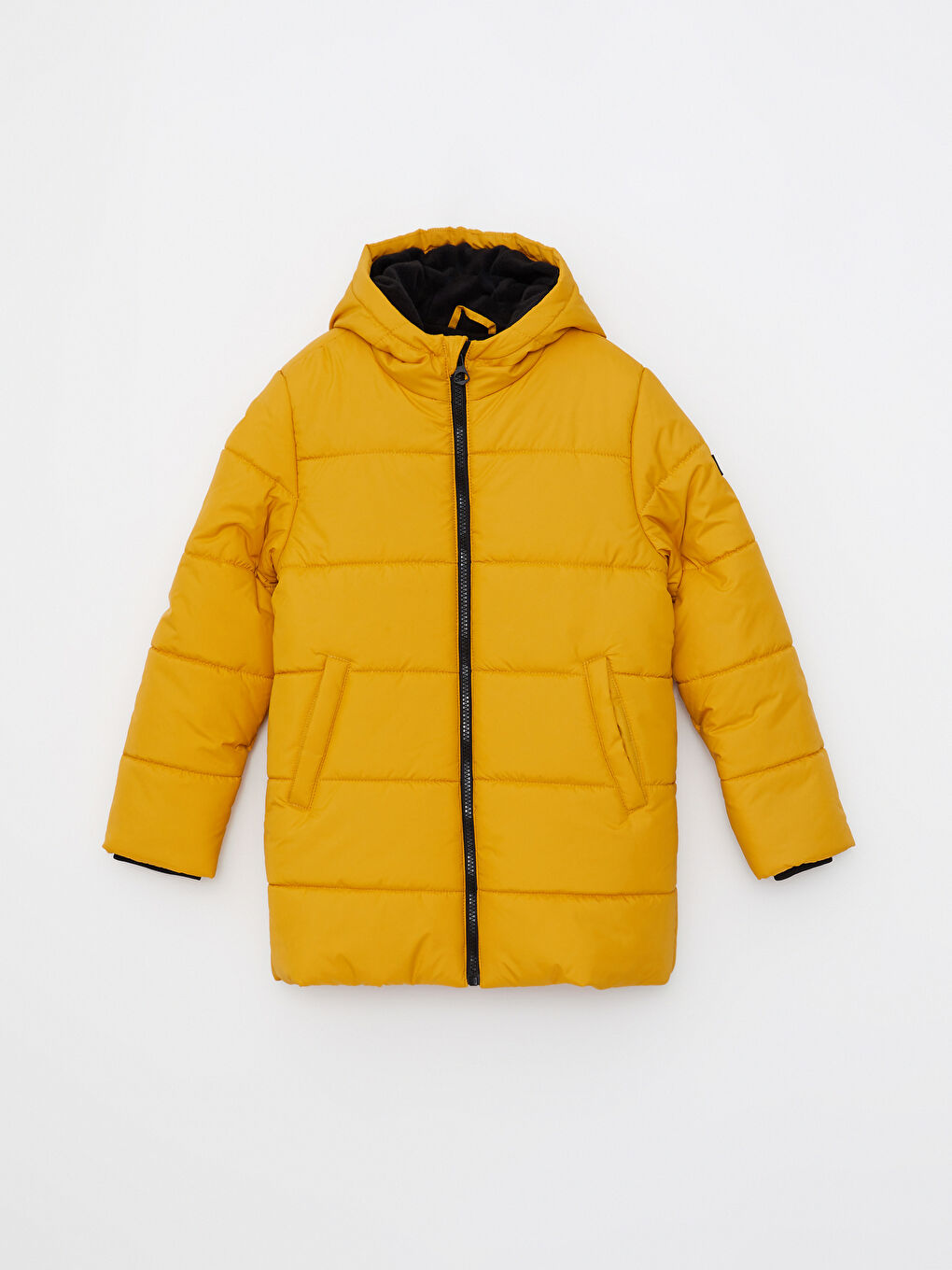 Sarı Kapüşonlu Basic Erkek Çocuk Şişme Mont