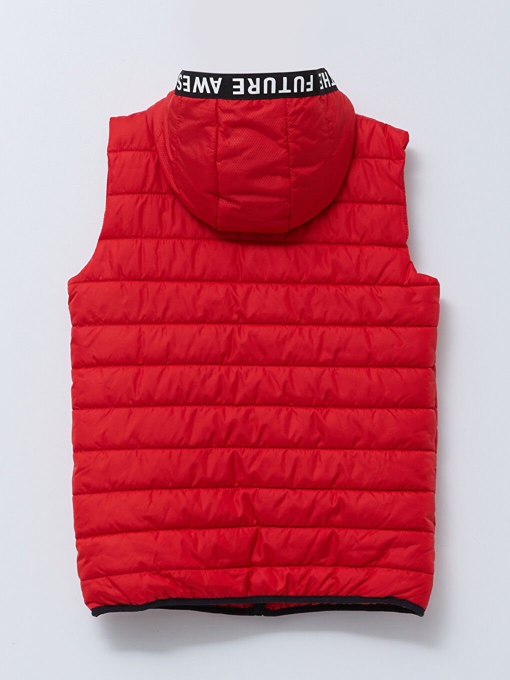 Kırmızı Kapüşonlu Baskılı Erkek Çocuk Şişme Yelek-1