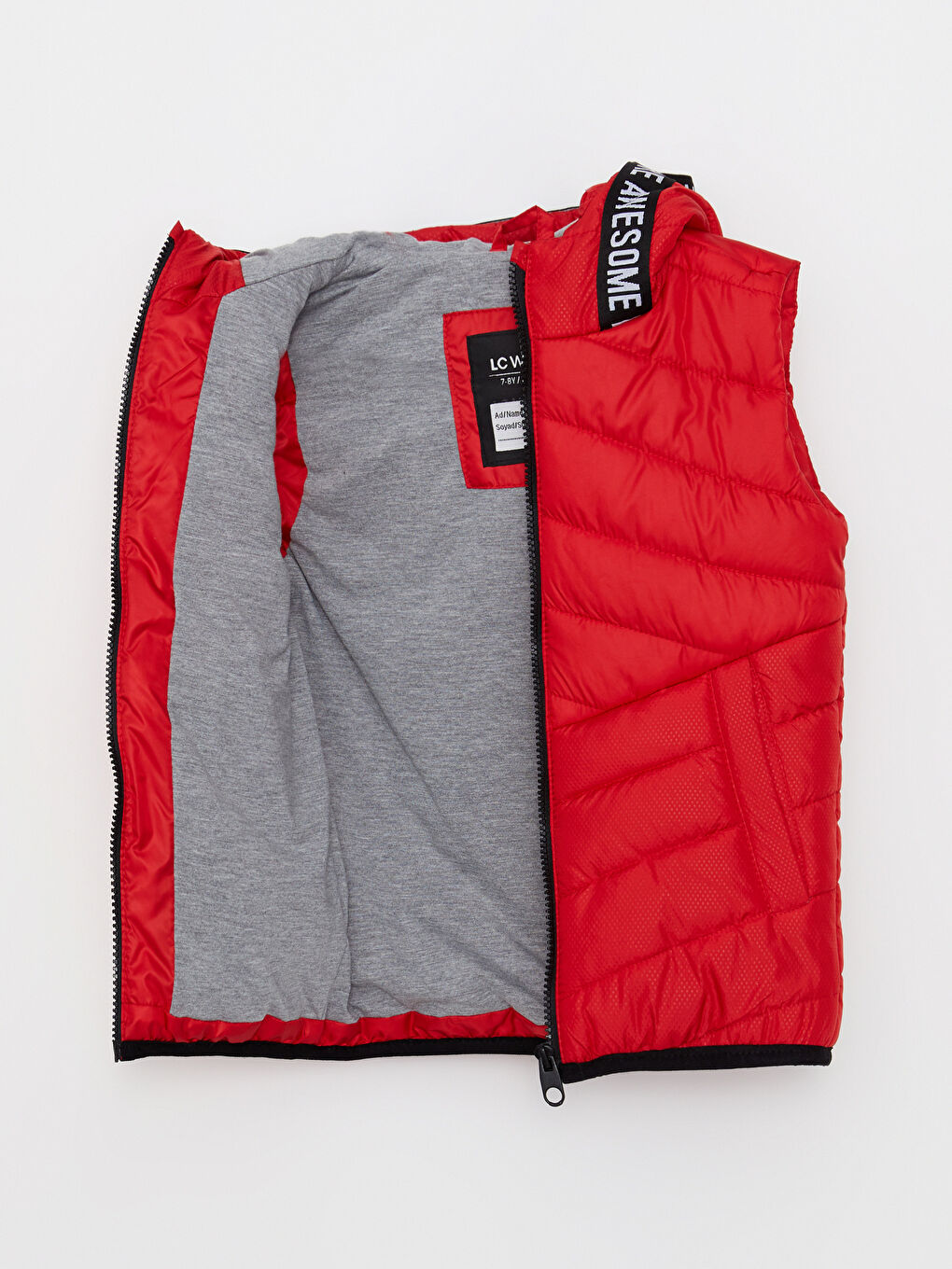 Kırmızı Kapüşonlu Baskılı Erkek Çocuk Şişme Yelek-2