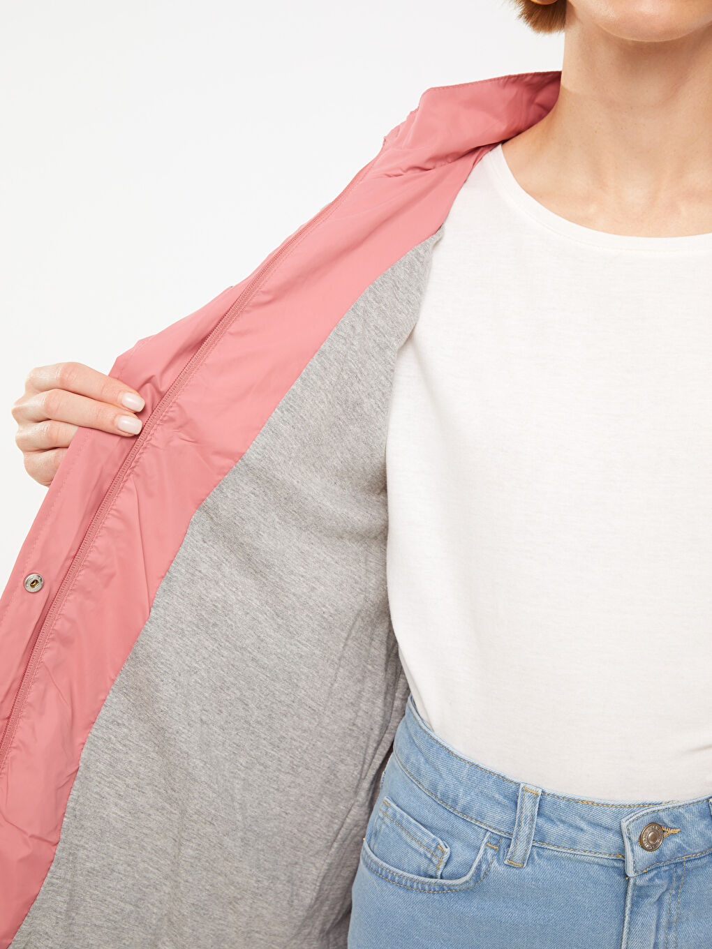 Женский однотонный дождевик с капюшоном-2