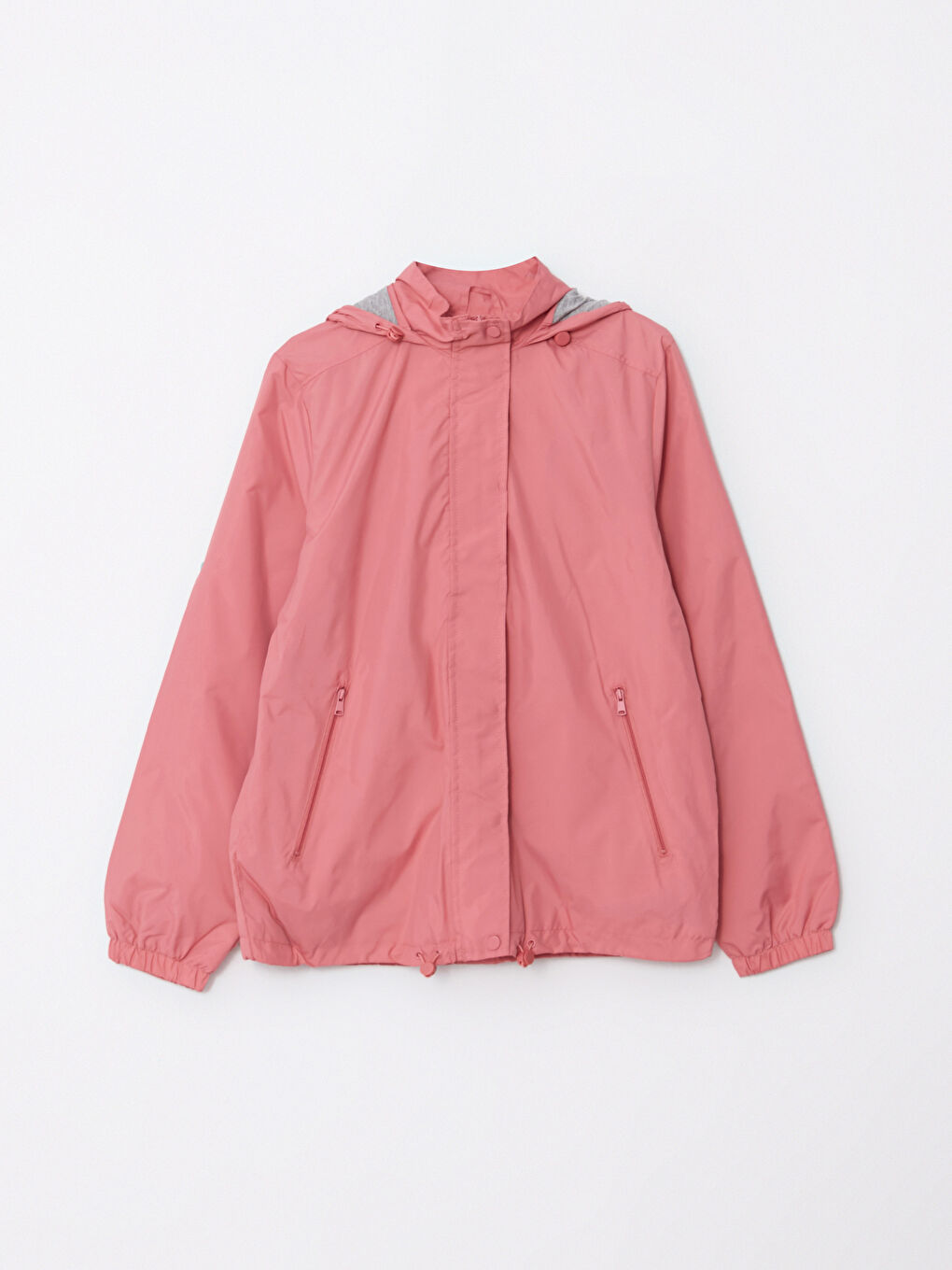 Женский однотонный дождевик с капюшоном-6