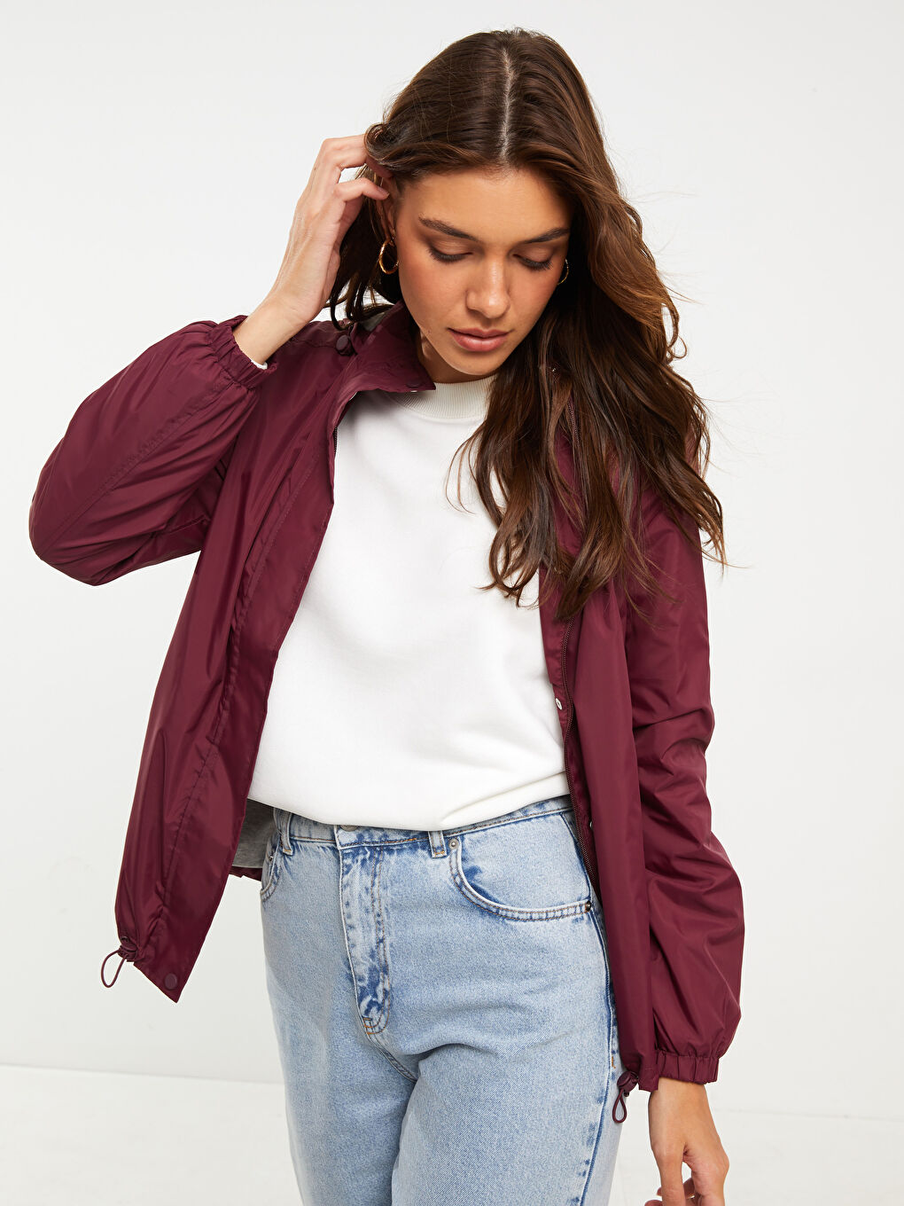 Ženski Jednostavni Kišni Mantil Sa Kapuljačom-1