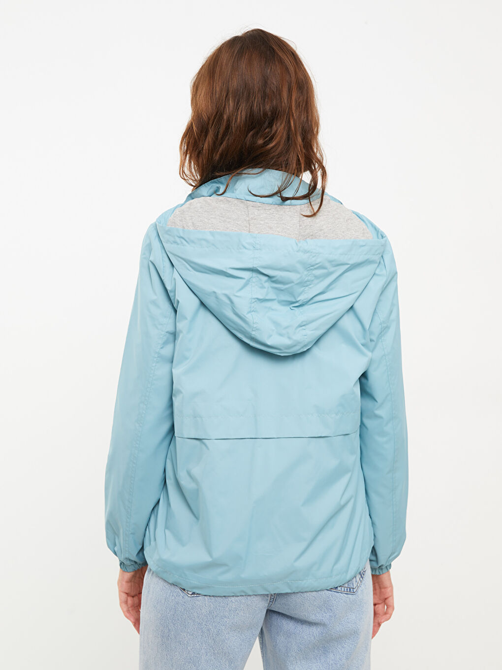Women's Hooded Plain Raincoat-7
