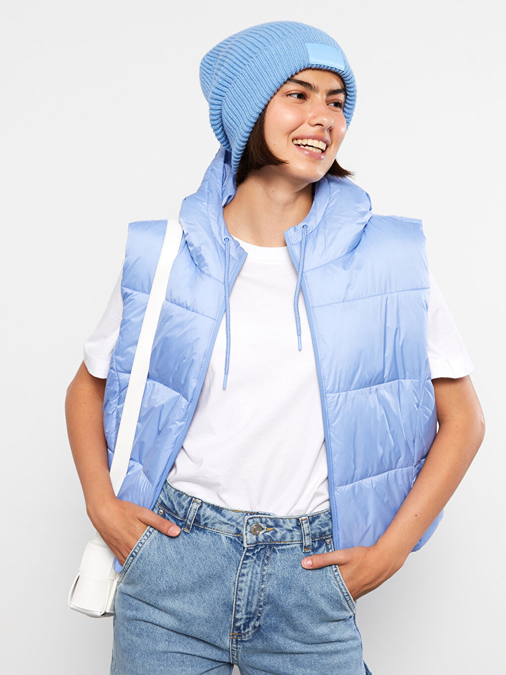 LCW Vision Women's Hooded Plain Puffer Gilet -W20042Z8-S0S