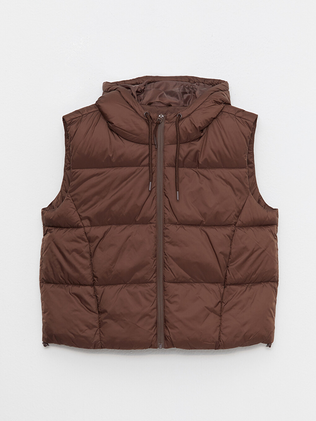 Women's Hooded Plain Puffer Gilet-6