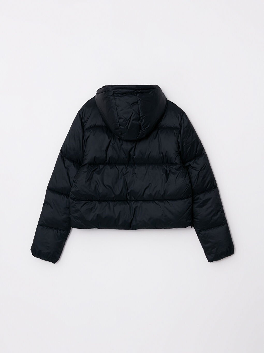 Women's Hooded Plain Puffer Coat-7