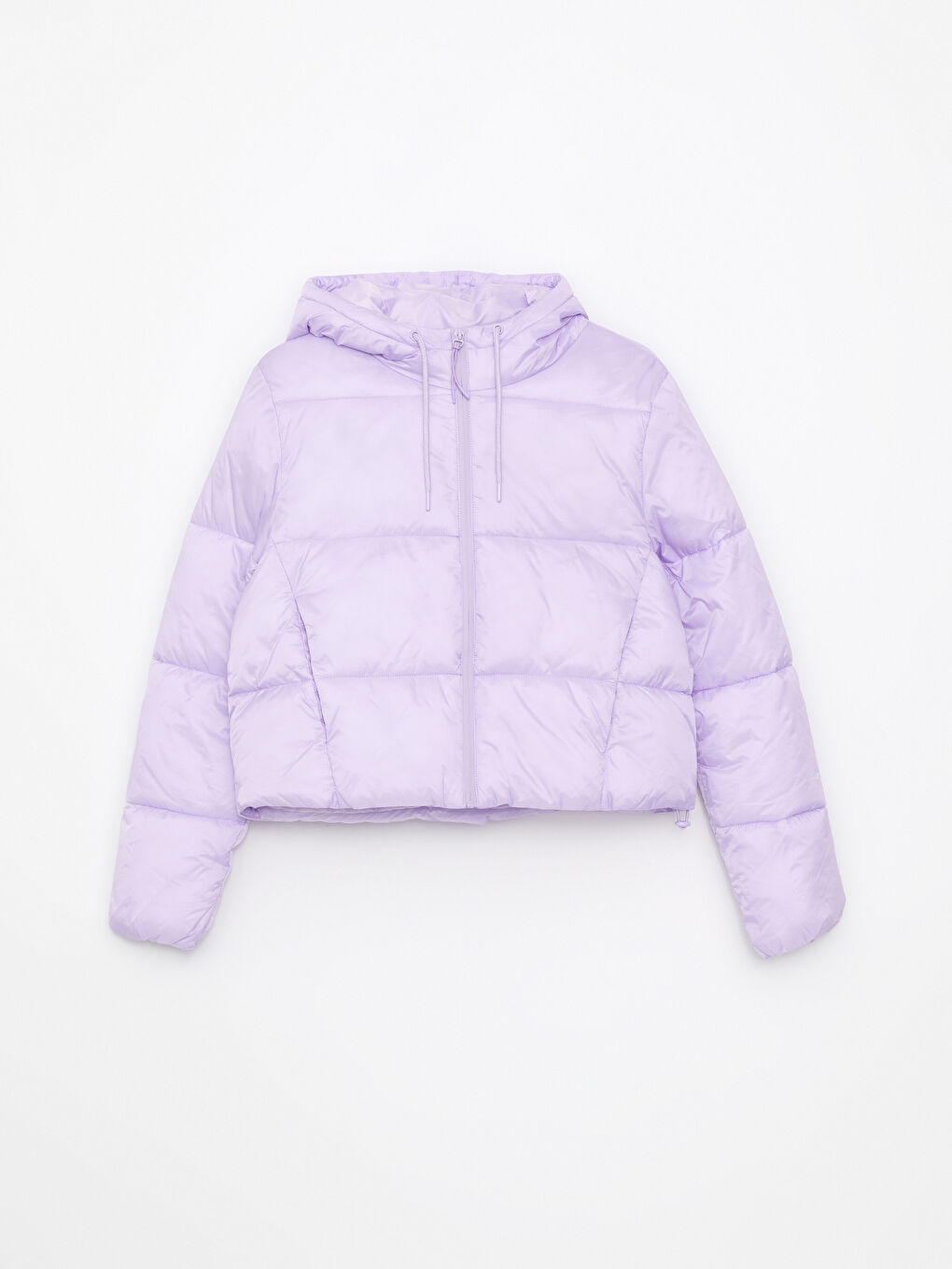 Women's Hooded Plain Puffer Coat-5