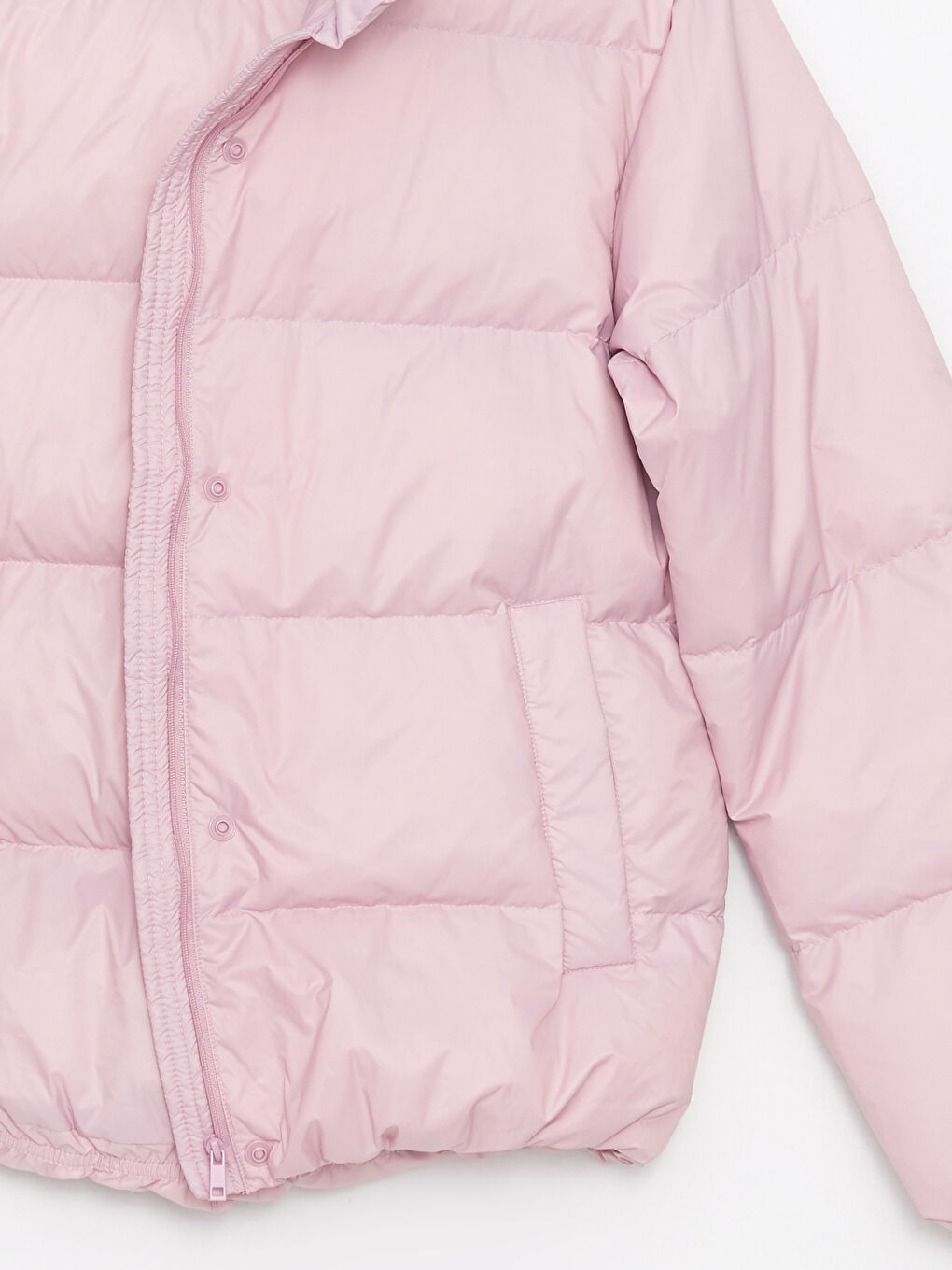 Pembe Aplike Baskılı Kapüşonlu Tunik-6