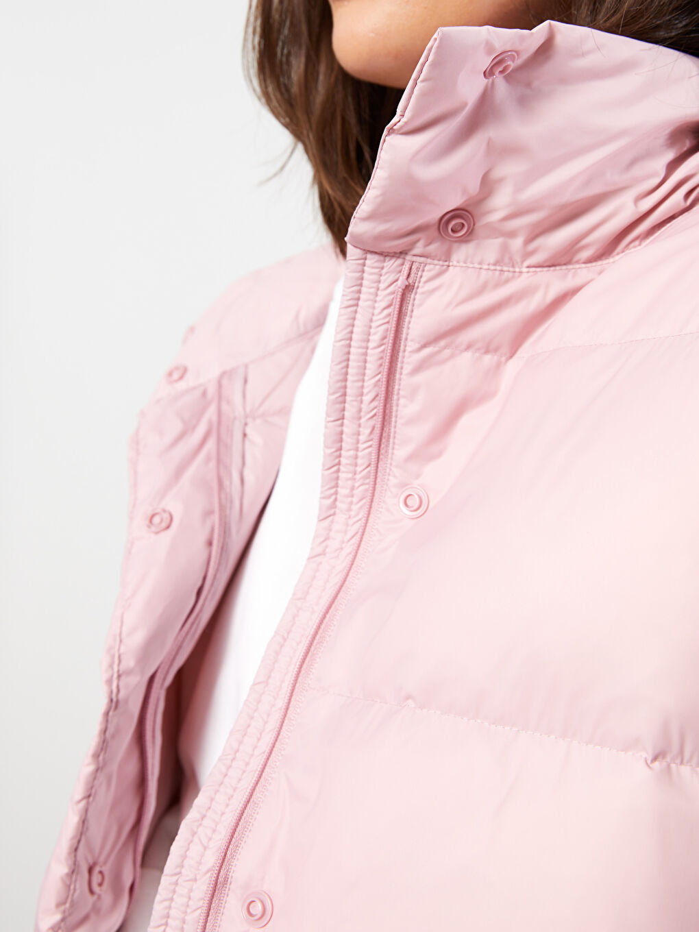 Pembe Aplike Baskılı Kapüşonlu Tunik-2