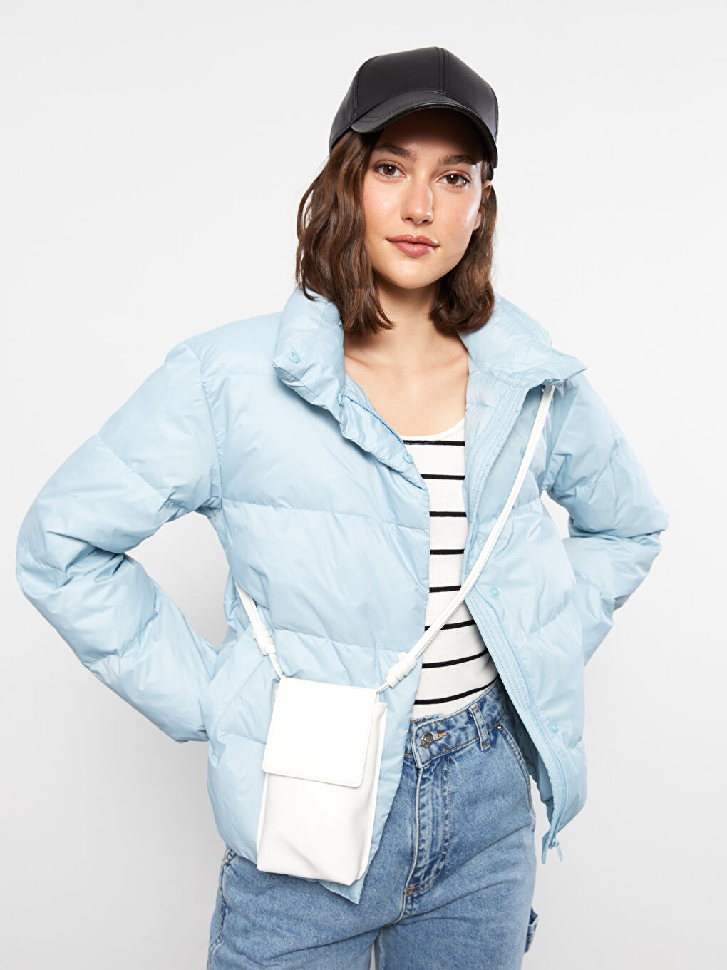 LCW Vision Trichterkragen Regulär Langarm Steppmantel für Damen -W20044Z8-S3B