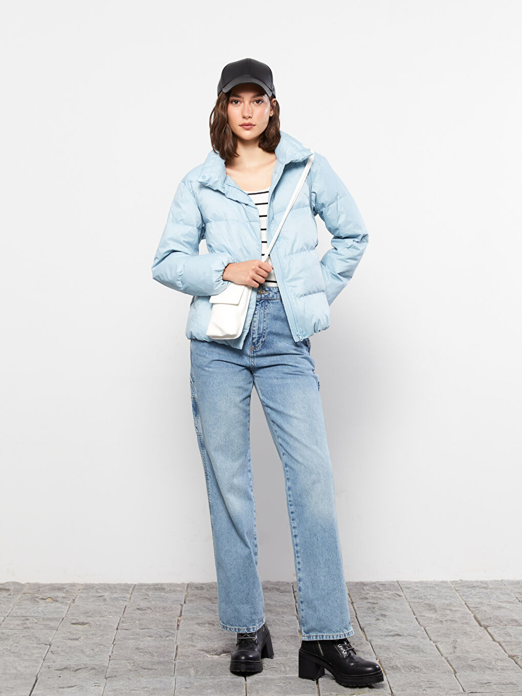 LCW Vision Trichterkragen Regulär Langarm Steppmantel für Damen -W20044Z8-S3B