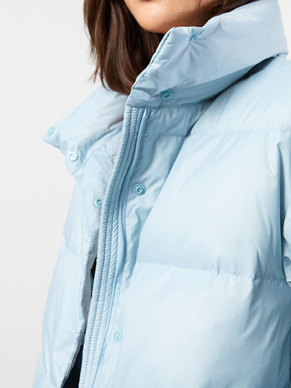 LCW Vision Trichterkragen Regulär Langarm Steppmantel für Damen -W20044Z8-S3B