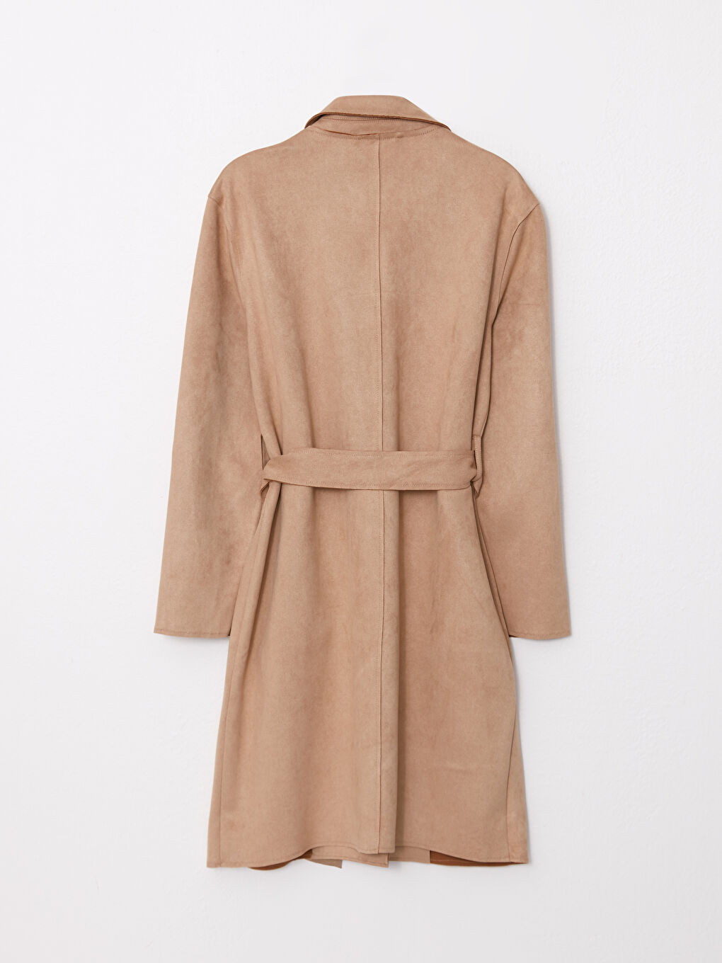 Женский Тренч с прямым воротником и длинными рукавами-6