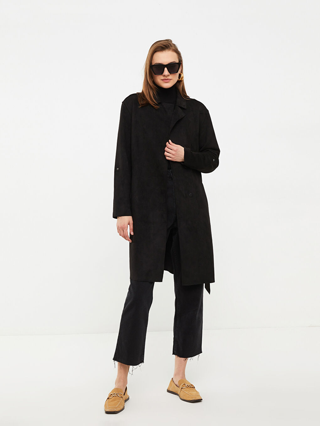 LCWAIKIKI Classic Jacket Collar Regular Long Sleeve Women's Trench Coat -W20051Z8-E0N