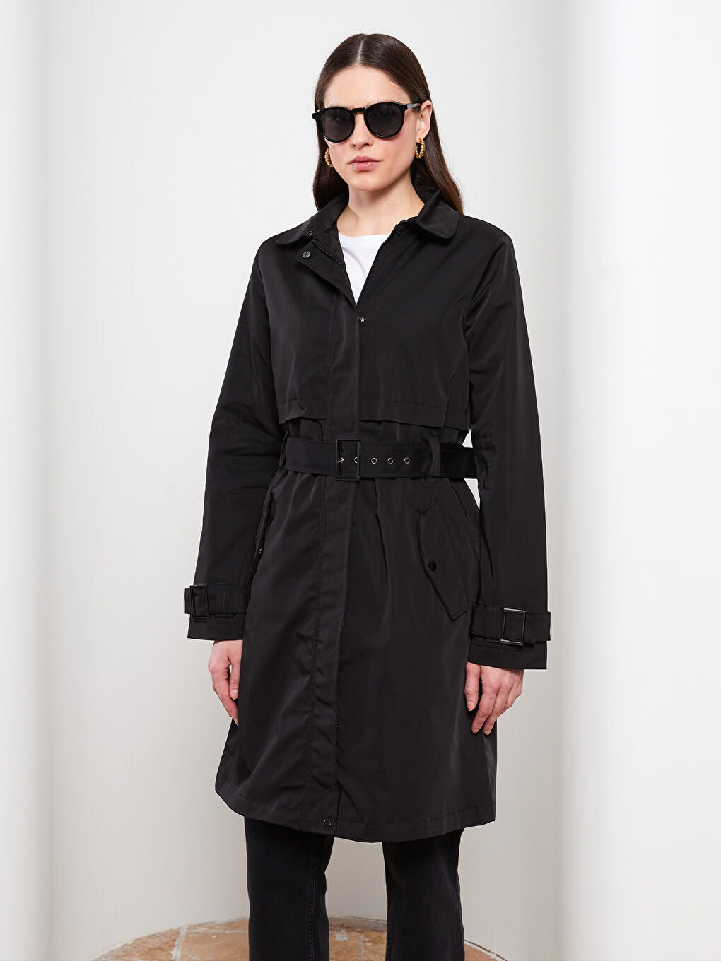 LCWAIKIKI Classic Hemdkragen Regulär Langarm Trenchcoat für Damen -W20053Z8-E0N
