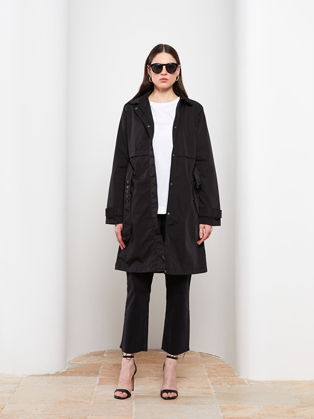LCWAIKIKI Classic Hemdkragen Regulär Langarm Trenchcoat für Damen -W20053Z8-E0N
