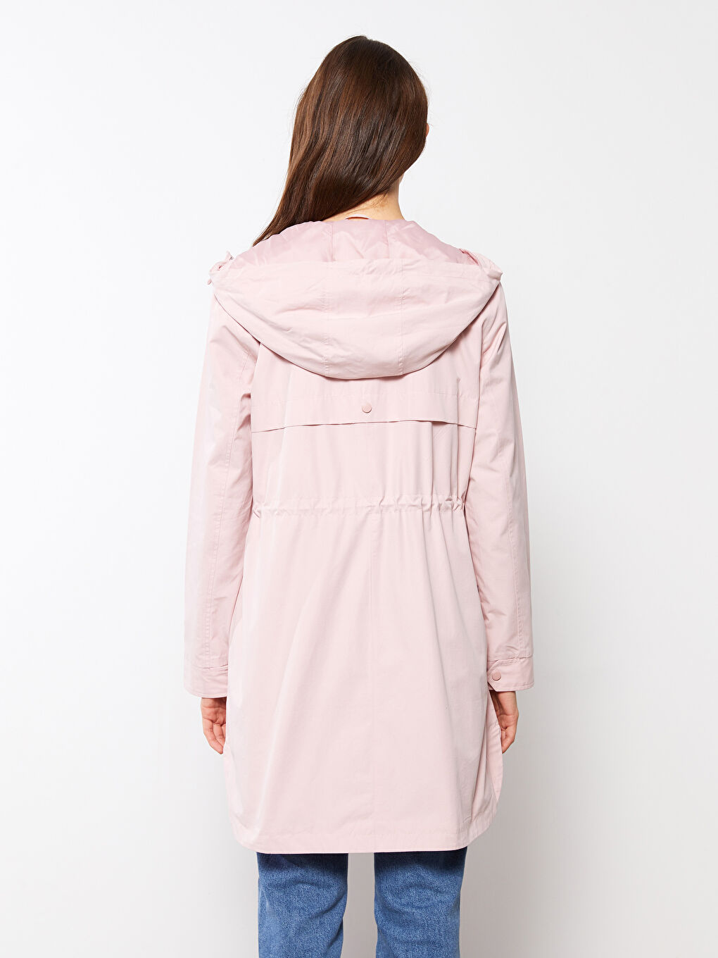 Women's Hooded Plain Coat-5