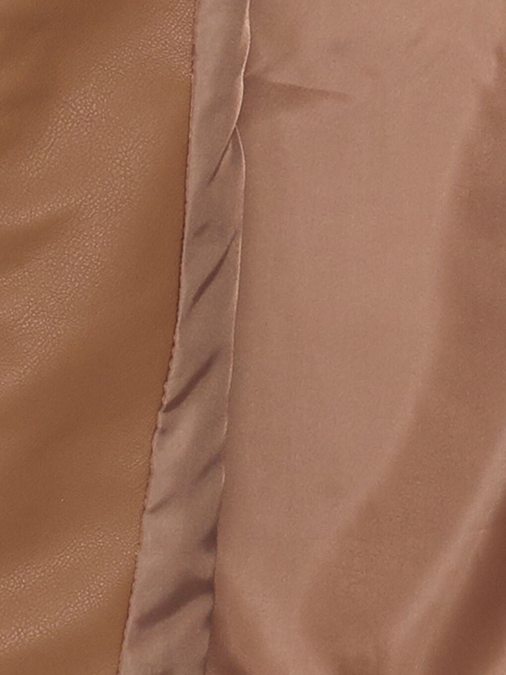 Veste en simili cuir à col rond, manches longues, coupe régulière pour femmes-9