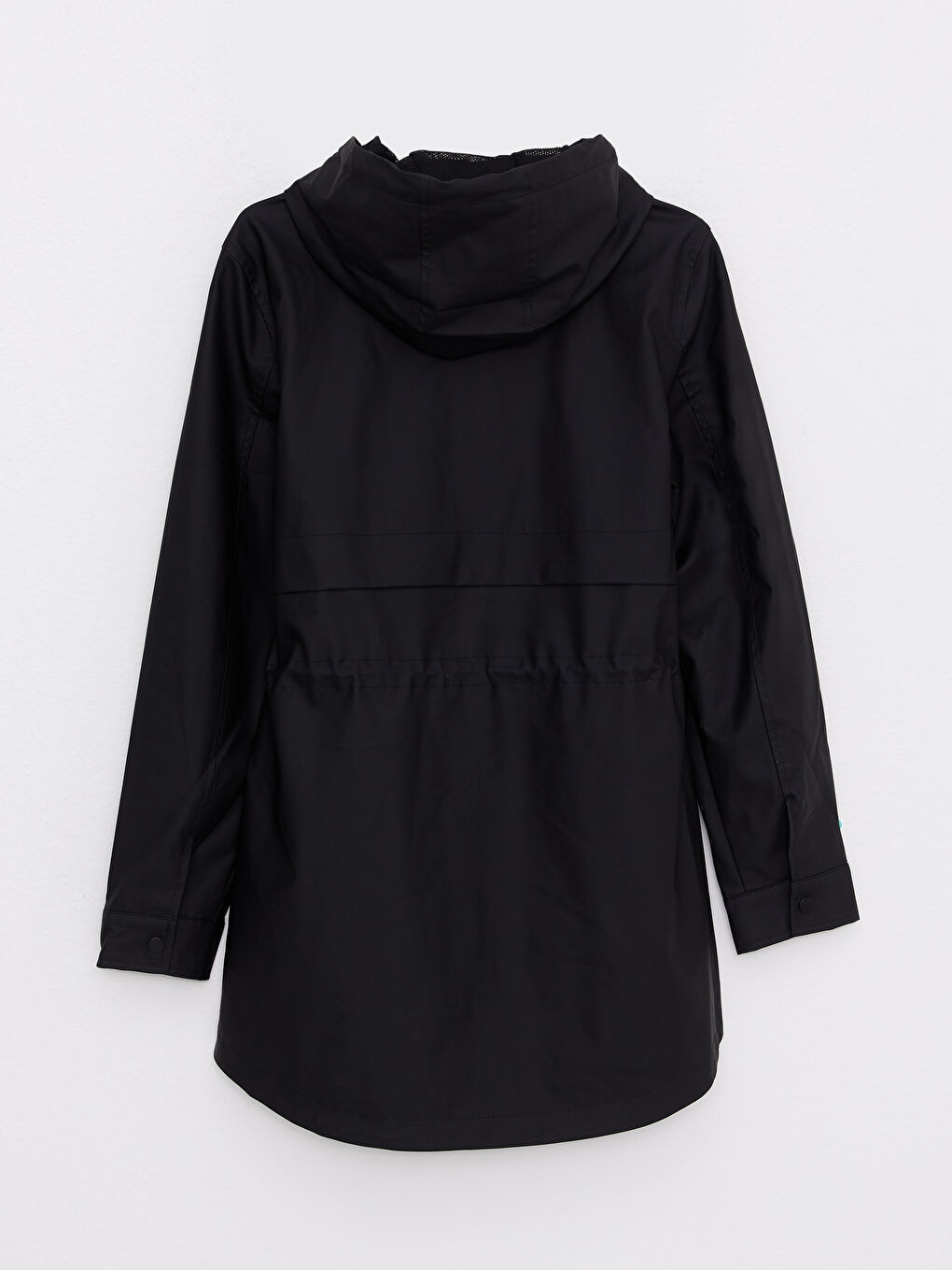 Әйелдерге арналған капюшонды өрнексіз жаңбырға арналған күрте-7