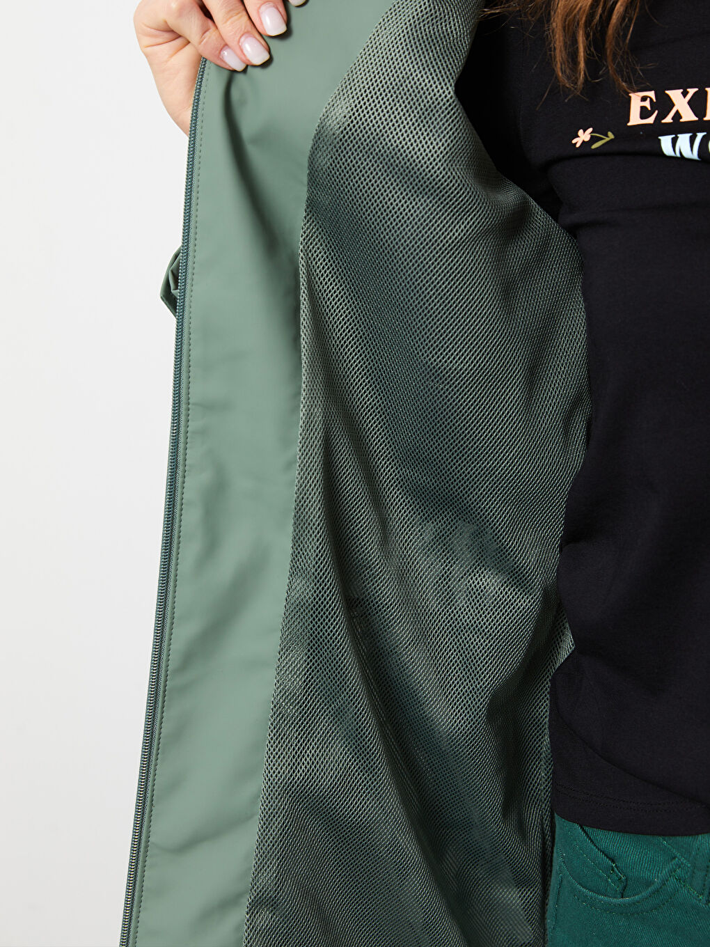 Impermeabil Simplu cu Glugă pentru Femei-4