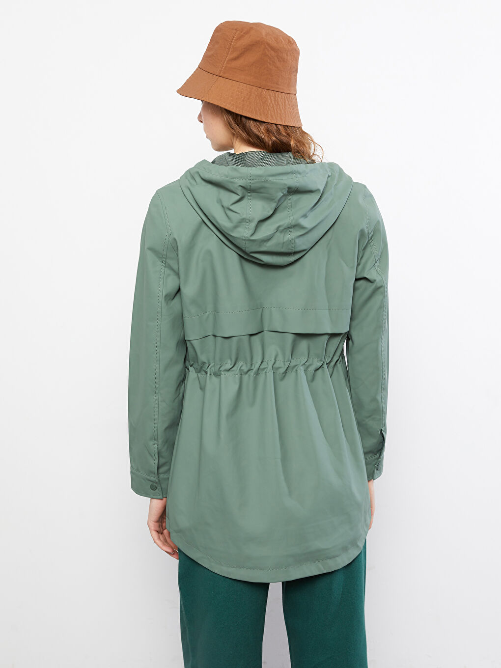 Impermeabil Simplu cu Glugă pentru Femei-5