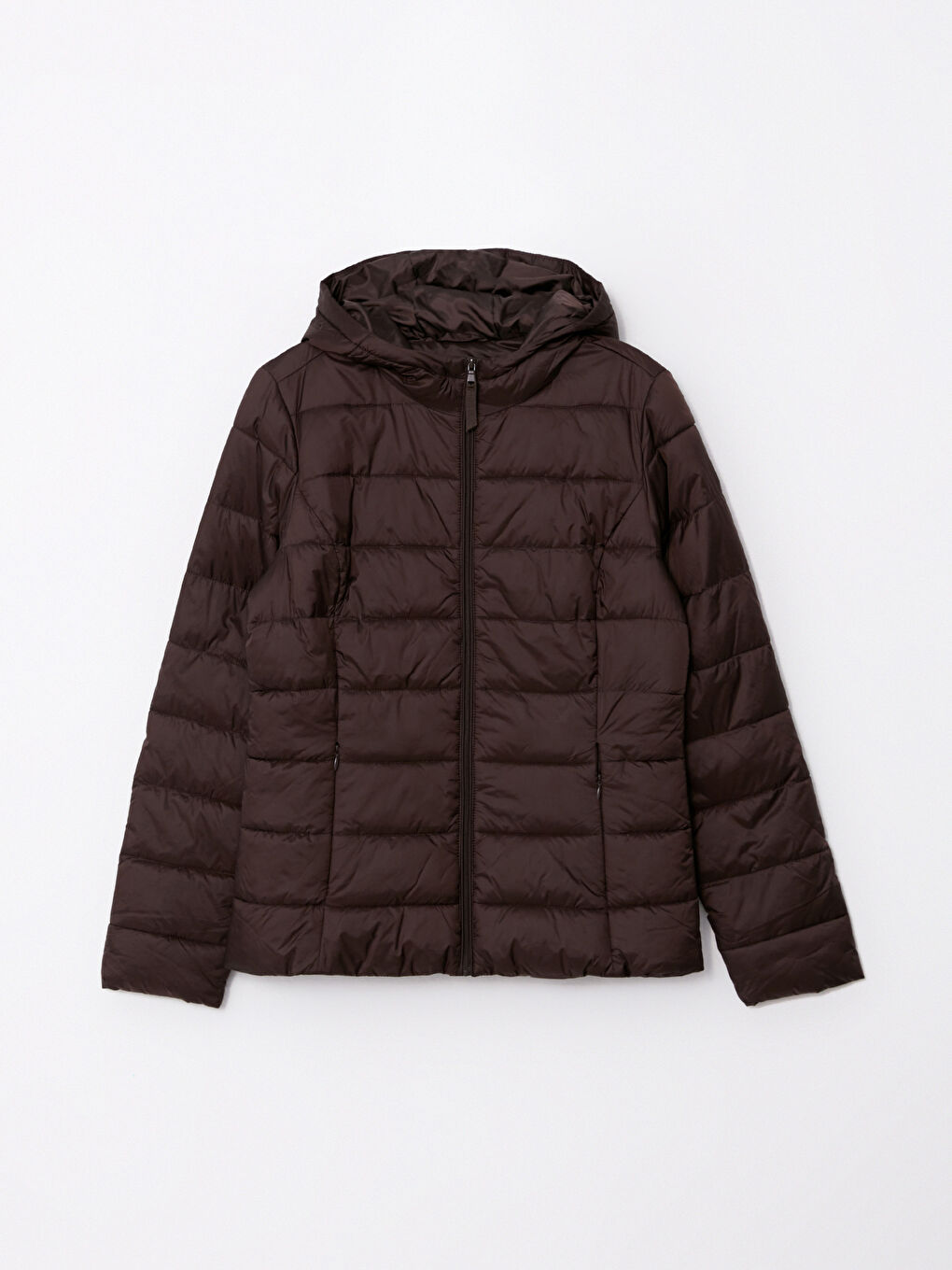 Women's Hooded Plain Puffer Coat-6