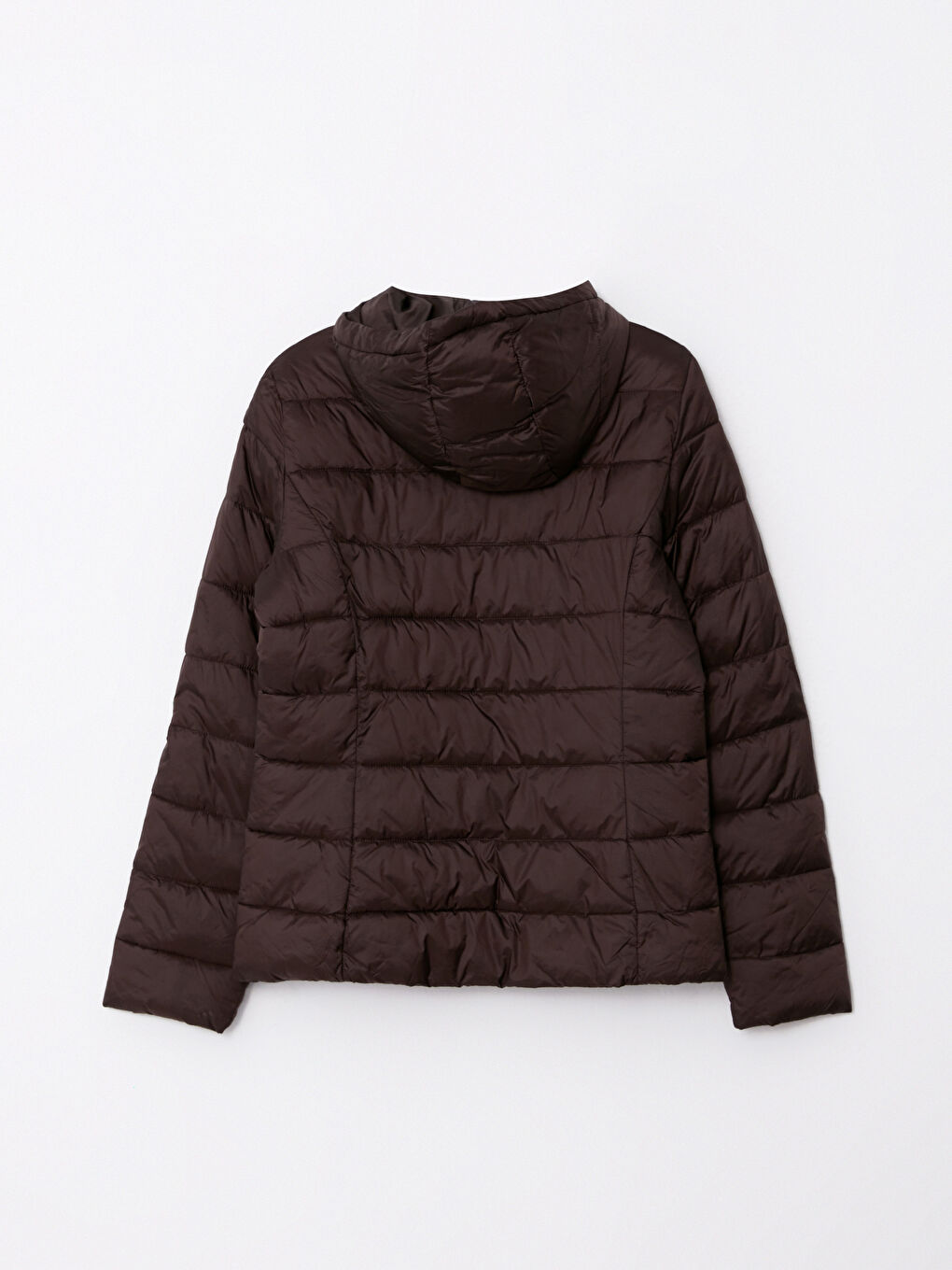 Women's Hooded Plain Puffer Coat-8